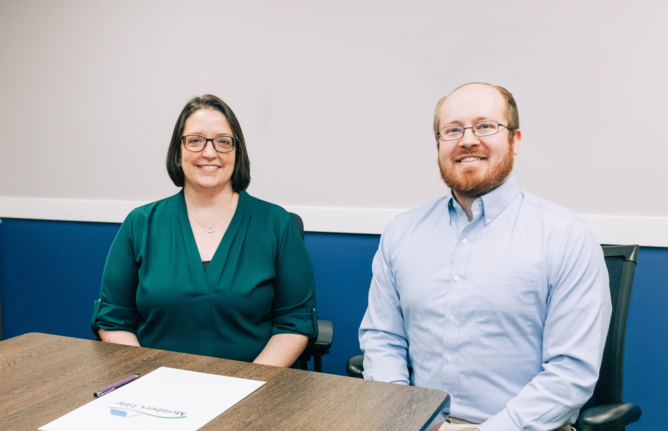 Emily Burkholder, Members Title Agency Director and Kyle Bishop, Licensed Title Agent and Members Title, a Harrisonburg, VA Title and Closing Company that offers Title and Closing Services